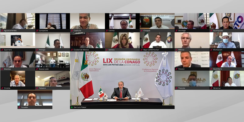 Sesión Virtual de la LIX Reunión Ordinaria de la Conferencia Nacional de Gobernadores